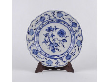 Hibátlan antik hagyma mintás Meisseni porcelán süteményes tányér készletpótlásnak 17 cm