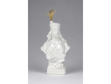 Antik, II. Rákóczi Ferenc Hollóházi porcelán büszt, "KASSA" felirattal 11 cm