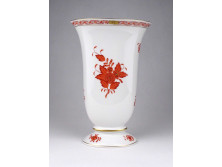 Herendi narancssárga Apponyi mintás porcelán váza 20.5 cm