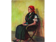 Pálla Jenő (1883-1958) : Matyó nő 1942
