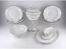 Régi aranyozott Zsolnay porcelán étkészlet 3 személyes 11 darab