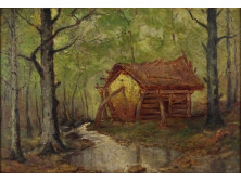 Horváth József jelzéssel: Erdei házikó