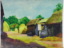 Pálla Jenő (1883-1958) : Tanyaudvar Erdélyben 1939