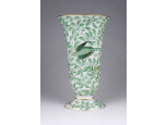 Herendi ZOVA (Jardin zoologique, vert) mintás porcelán váza 18.5 cm