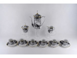 Szász Endre Adria mintás Hollóházi porcelán kávés készlet 6 személyes