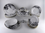 Szász Endre Adria mintás Hollóházi porcelán 6 személyes étkészlet 23 darab