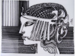 Hollóházi falikép Szász Endre STUDIÓ egyiptomi női portré eredeti dobozában 15 x 12 cm