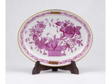 Lila indiai kosár mintás Herendi porcelán hamutál