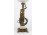Régi női alakos bronz asztali petróleumlámpa 64 cm