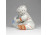 Pöttyös kendős korsós kislány Zsolnay porcelán figura