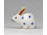 Antik ó-herendi porcelán kisméretű kék pettyes nyúl 2.2 cm