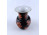 Antik narancssárga pillangó mintás fekete Herendi porcelán váza 14.3 cm