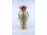 Vajszínű domború virágdíszes füles Zsolnay porcelán váza 22 cm