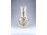 Vajszínű virágmintás Zsolnay porcelán díszváza 25.7 cm