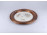 Antik majolika betétes áttört vörösréz dísztál 28 cm 