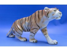 Jelzett Royal Dux porcelán tigris szobor