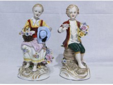 Kardos Meisseni porcelán szobor pár