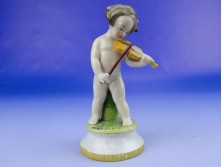 Antik Scheibe-Alsbach porcelán zenész
