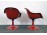 Retro Space Age design piros forgó szék párban