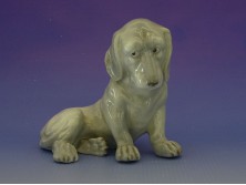Régi Gebruder Heubach porcelán tacskó kutya