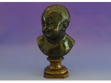 Antik bronz angyal fej puttó fej