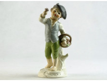 Jelzett GOEBEL porcelán fiú szobor 14 cm