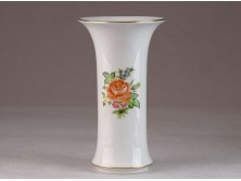 Régi virágmintás herendi porcelán váza 17 cm