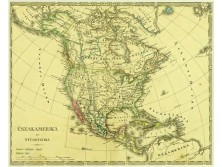 Antik acélmetszet térkép ÉSZAK-AMERIKA