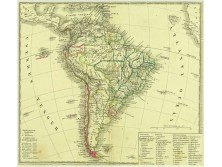Antik acélmetszet térkép DÉL-AMERIKA