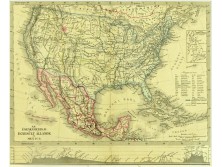 Antik acélmetszet térkép ÉSZAKAMERIKA MEXIKÓ