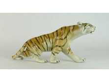 Régi jelzett Royal Dux porcelán tigris 35 cm