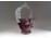 Régi muránói jellegű bordó üveg kosár 20 cm