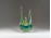 Színezett művészi üveg fecske dísztárgy 16cm