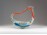 Madár alakú színezett művészi üveg hamutál