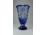Kék csiszolt üveg kristály váza 21 cm